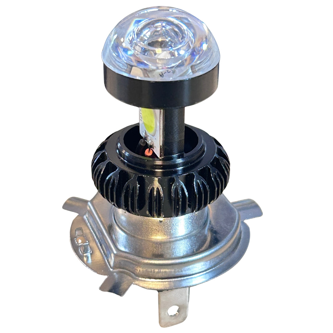 Lámpara LED H4 Moto 24W con Lupa 12V-80V Alta/Baja-Lamparas motos-Multishop Uruguay