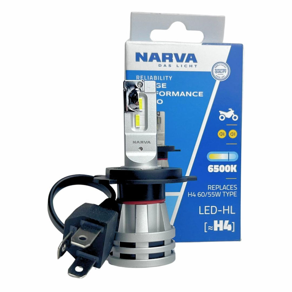 Lámpara LED Narva H4 para Moto 6500K Blanca Potente-Lamparas motos-Multishop Uruguay