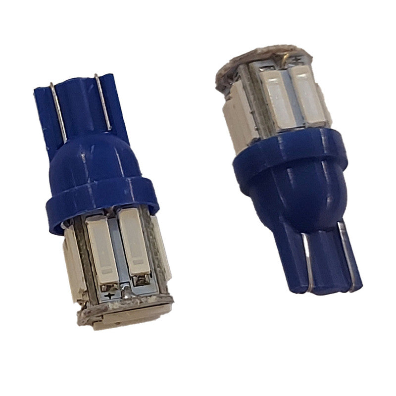 Lampara Led T10 12V 10 Led Azul-Lamparas T10-Multishop Uruguay