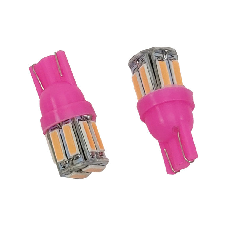 Lampara Led T10 12V 10 Led Pink x2 Un-Lamparas Led-Multishop Uruguay
