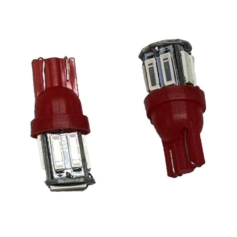 Lampara Led T10 12V 10 Led Roja x2 Un-Lamparas Led-Multishop Uruguay