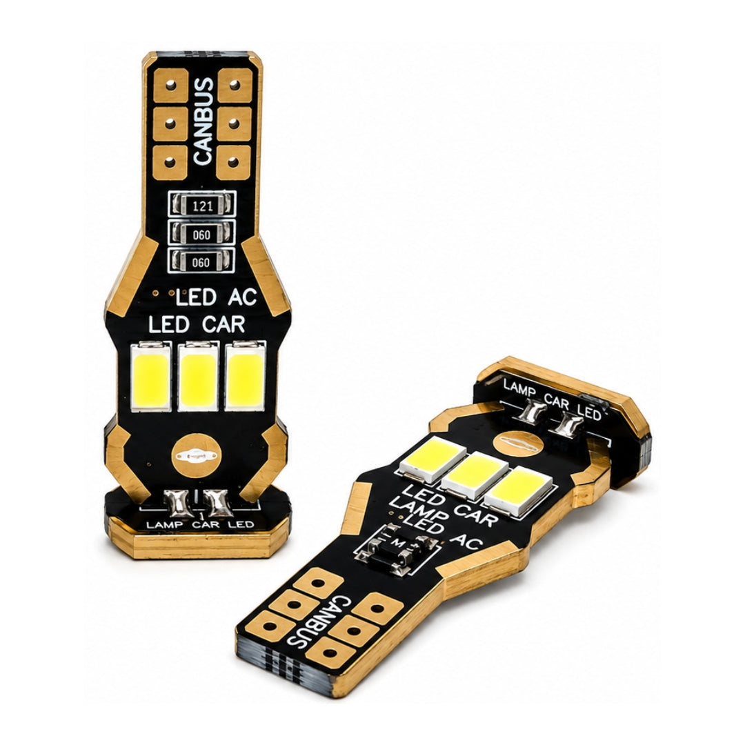 Lámpara LED T15 Canbus Blanca 9 Led 5730 Plana 12v Par-Lamparas Led-Multishop Uruguay