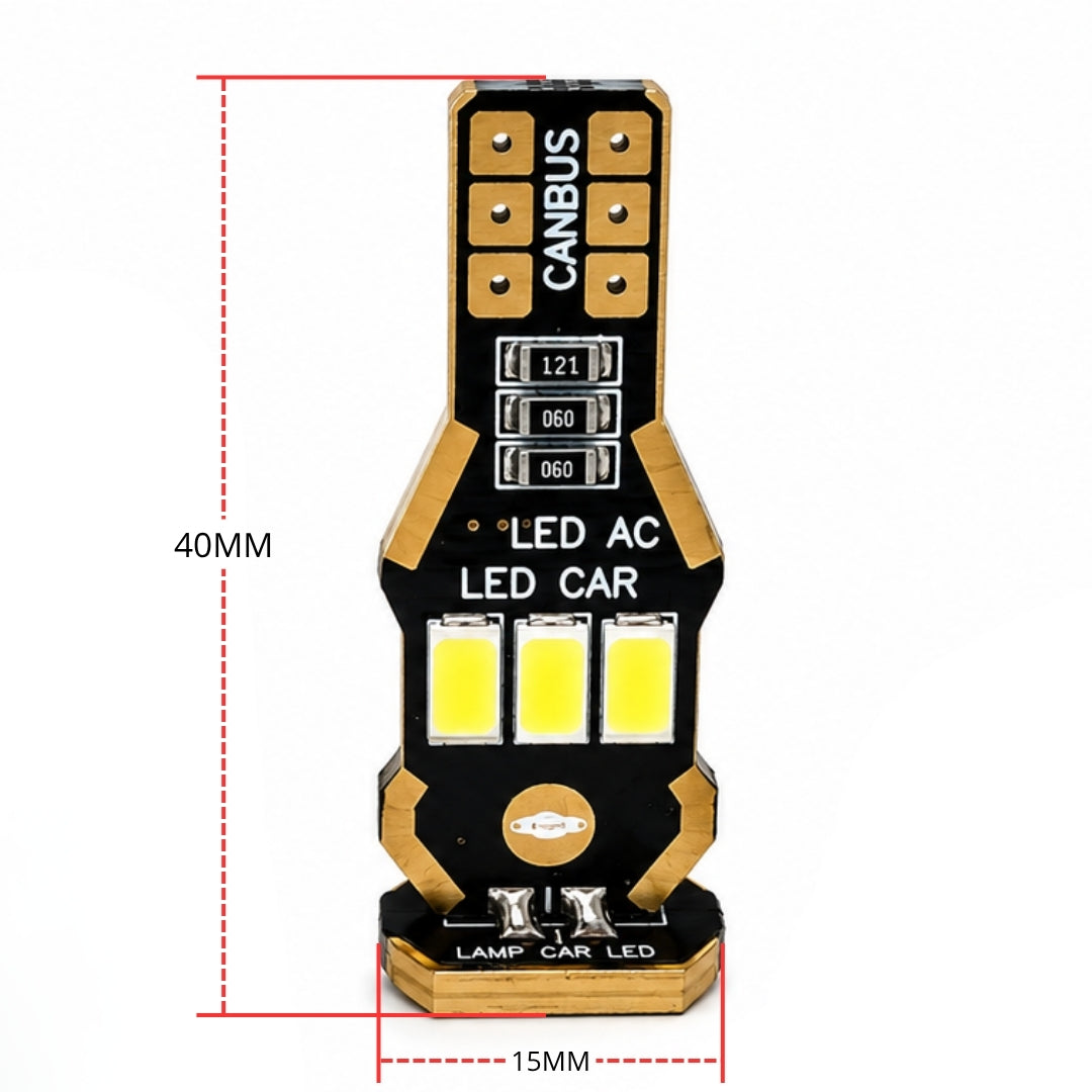 Lámpara LED T15 Canbus Blanca 9 Led 5730 Plana 12v Par-Lamparas Led-Multishop Uruguay