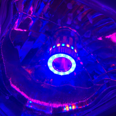 Lampara Moto Led Con Ojo Angel Azul H4-Lamparas Motos-Multishop Uruguay