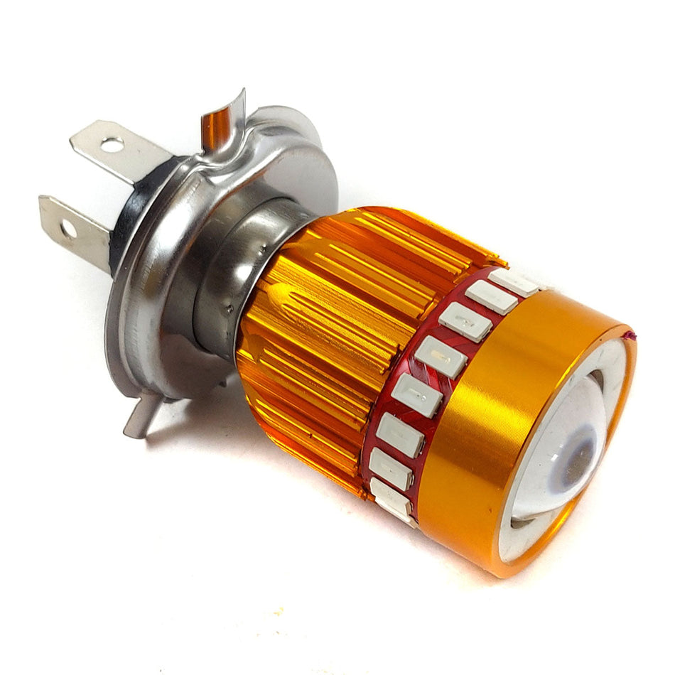 Lampara Moto Led Con Ojo Angel Azul H4-Lamparas Motos-Multishop Uruguay