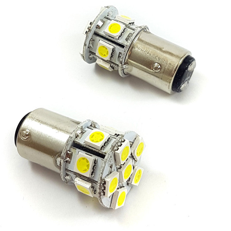Lampara S25 13 Led Blanca 2 Polos Flash-Lamparas S25-Multishop Uruguay
