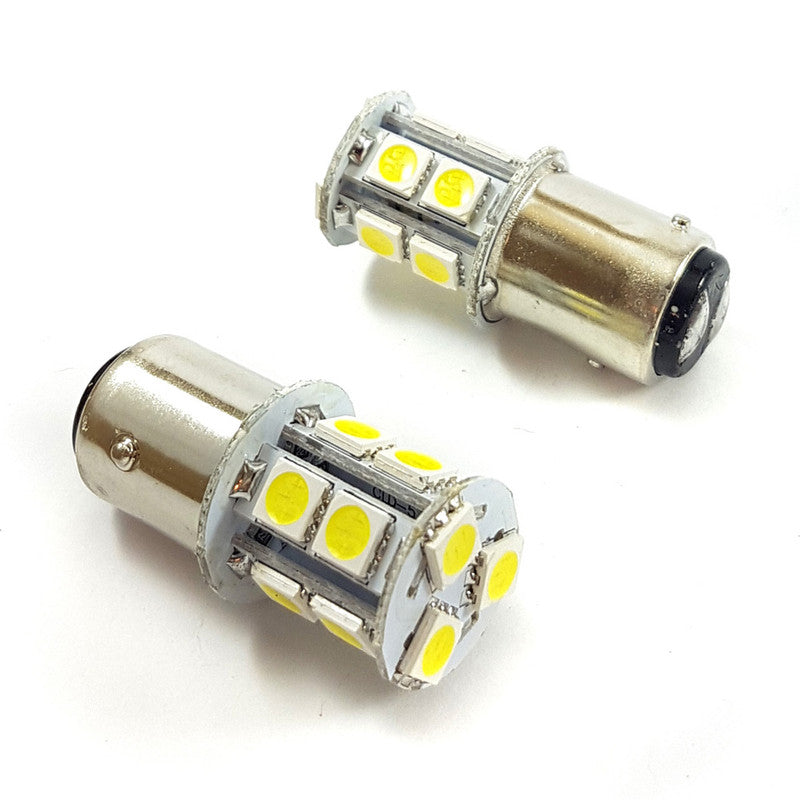 Lampara S25 13 Led Blanca 2 Polos Flash x2 Un-Lamparas S25-Multishop Uruguay