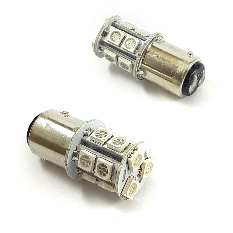 Lampara S25 13 Led Roja 2 Polos x2 Un-Lamparas S25-Multishop Uruguay