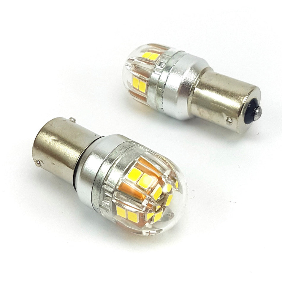 Lampara S25 15 Led Blanca 2 Polos Canbus x2 Un-Lamparas S25-Multishop Uruguay