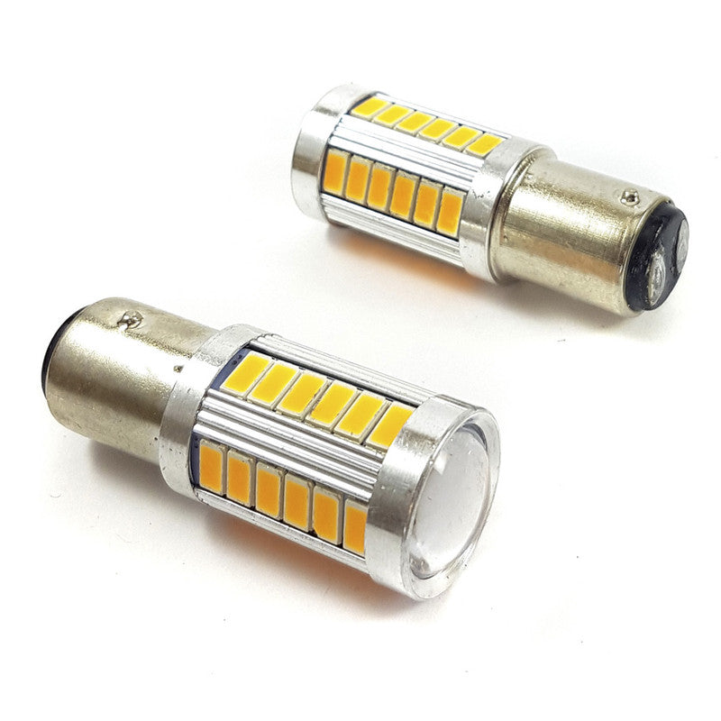 Lampara S25 18 Led Ambar 2 Polos Canbus x2 Un-Lamparas Led-Multishop Uruguay