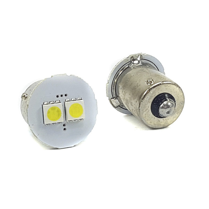 Lampara S25 2 Led Blanca 5050 1 Polo Frontal x2 Un-Lamparas S25-Multishop Uruguay