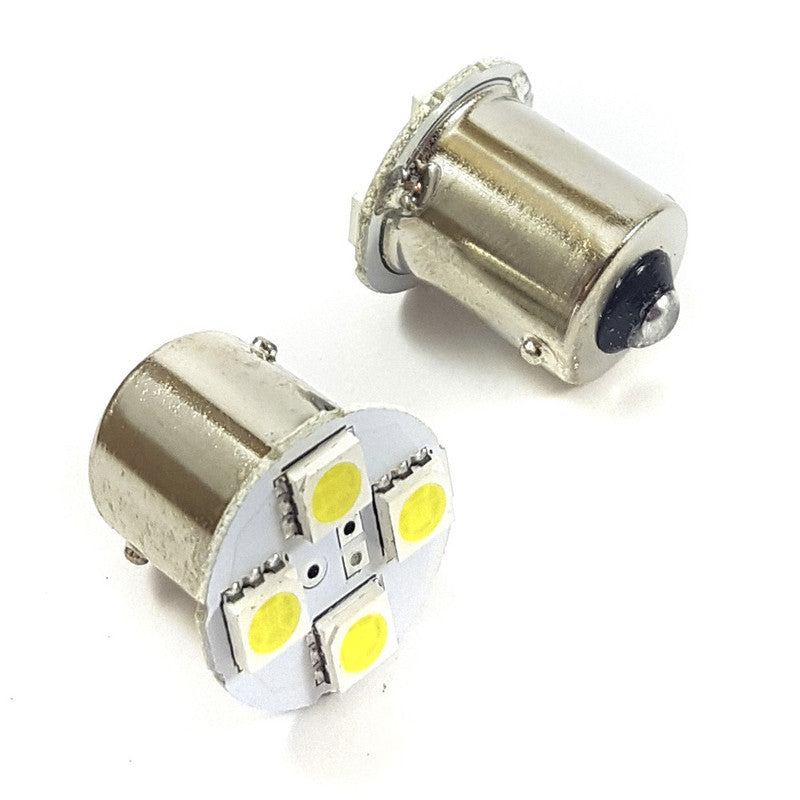 Lampara S25 4 Led Blanca 3528 1 Polo Frontal x2 Un-Lamparas S25-Multishop Uruguay