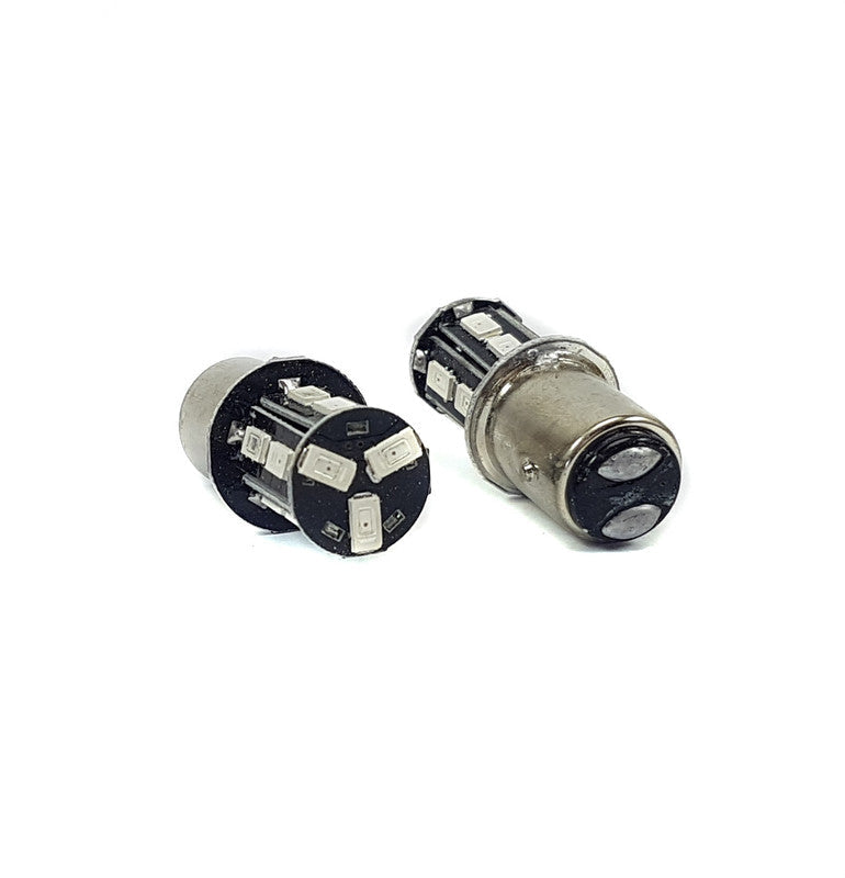 Lampara S25 8 Led Azul 2 Polos-Lamparas S25-Multishop Uruguay