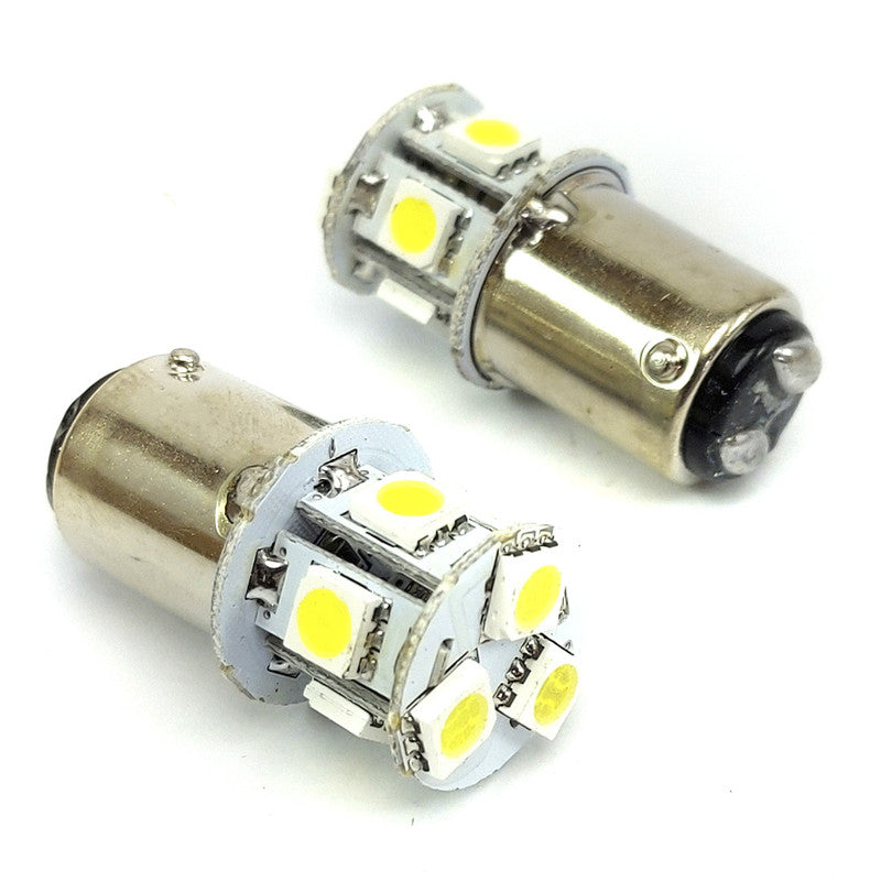 Lampara S25 8 Led Blanca 2 Polos x2 Un-Lamparas S25-Multishop Uruguay
