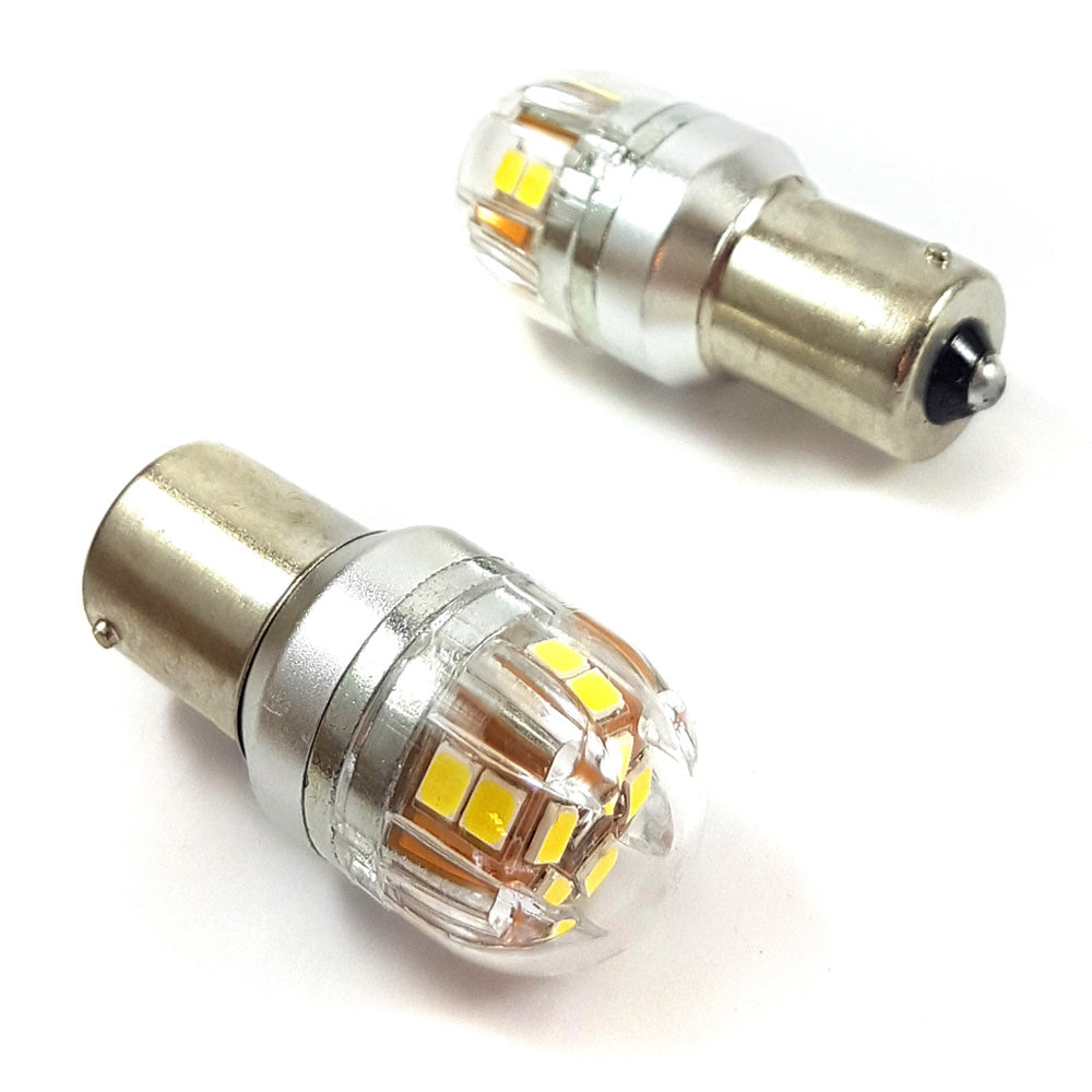 Lámpara S25 BA15S 15 LED Canbus Blanca 12V 24V x2 Un-Lamparas Led-Multishop Uruguay