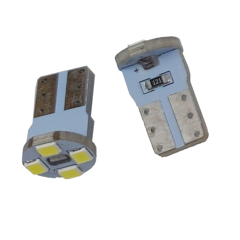 Lampara T10 12V 4 Led Blanca x3 Un-Lamparas T10-Multishop Uruguay