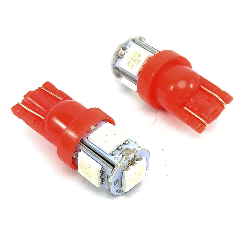 Lampara T10 5 Led Roja 5050 x4 Un-Lamparas T10-Multishop Uruguay