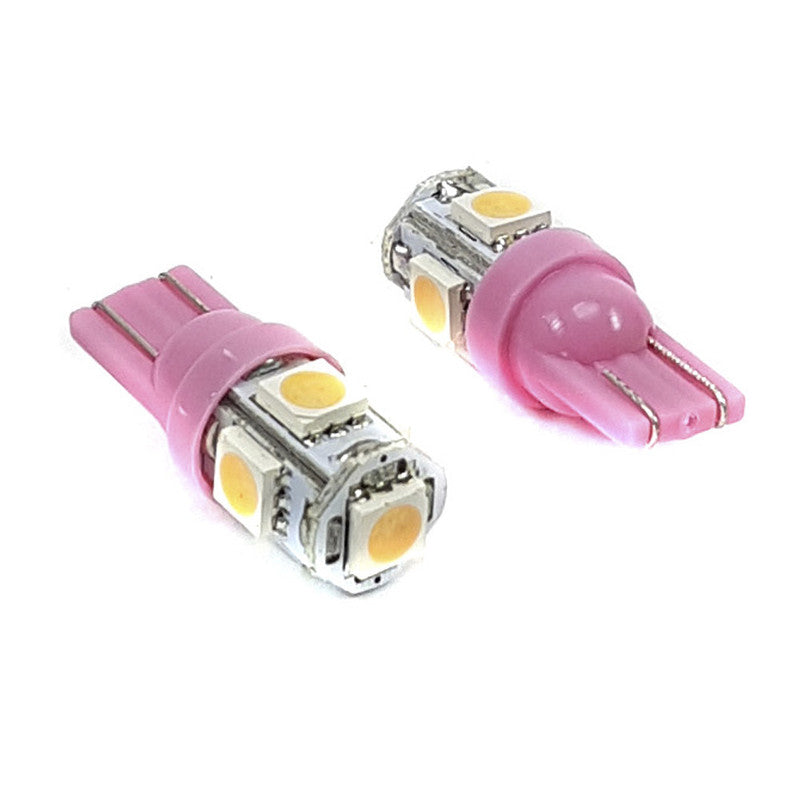 Lampara T10 5 Led Rosado Pink 5050 x2 Un-Lamparas T10-Multishop Uruguay