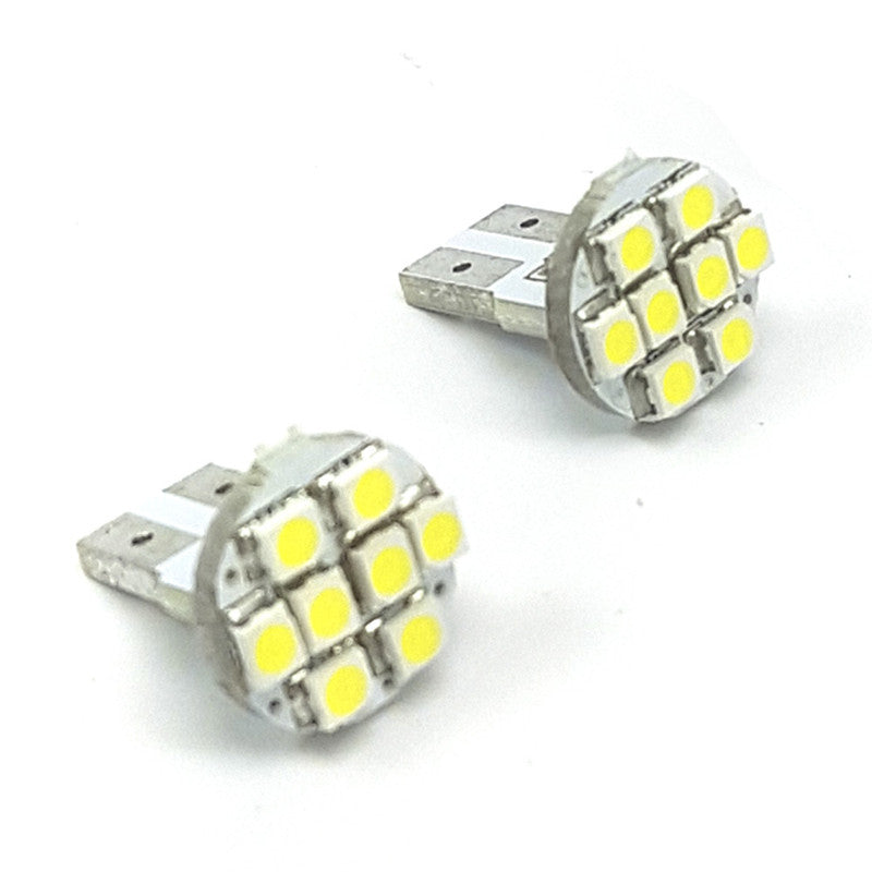 Lampara T10 8 Led Blanca 3528 Frontal x2 Un-Lamparas T10-Multishop Uruguay