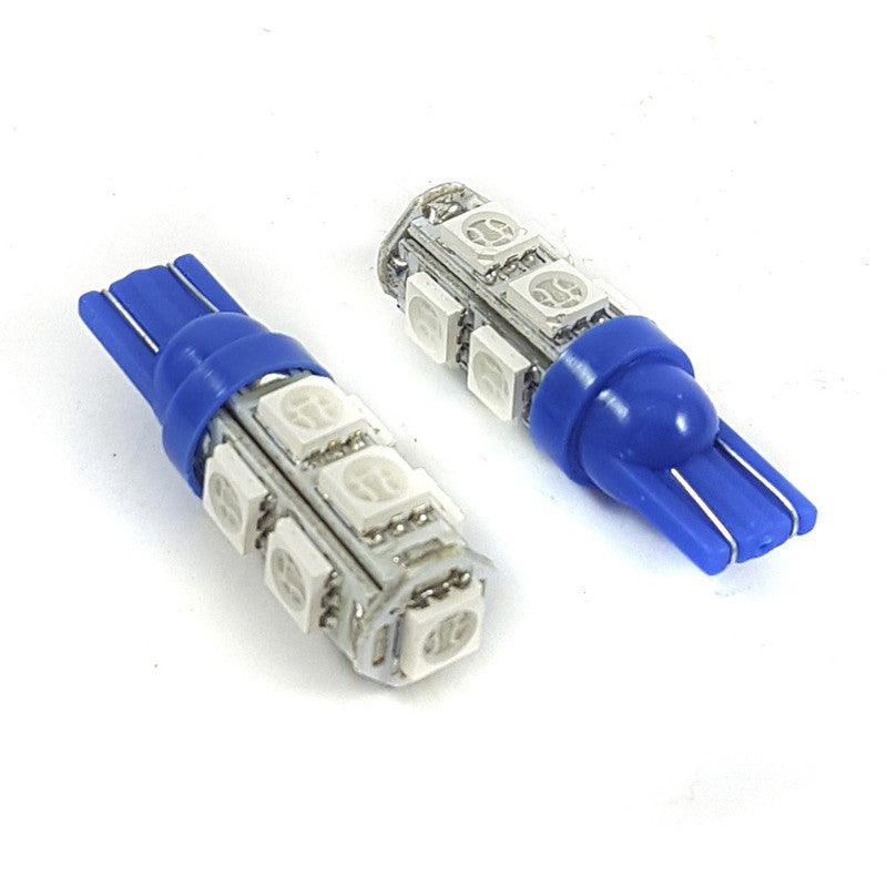 Lampara T10 9 Led Azul 5050 x2 Un-Lamparas T10-Multishop Uruguay