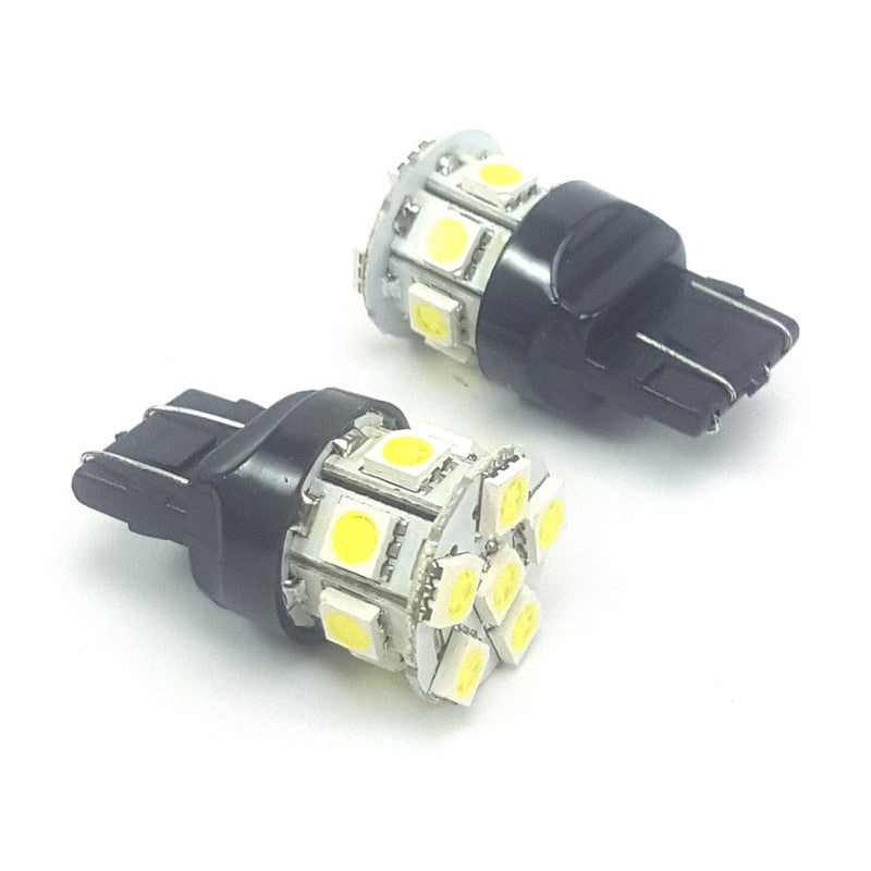 Lampara T20 13 Led 5050 Blanca 2 Polos Flash x2 Un-Lamparas T20-Multishop Uruguay