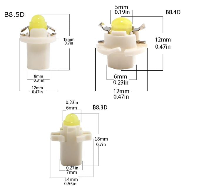 Lampara T5 Tablero 1 Led Azul 5050 Base B8.5D Tablero x2 Un-Lamparas T5-Multishop Uruguay