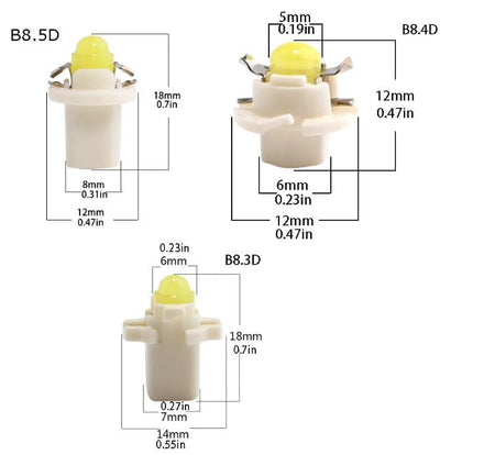 Lampara T5 Tablero 1 Led Azul 5050 Base B8.5D Tablero x2 Un-Lamparas T5-Multishop Uruguay
