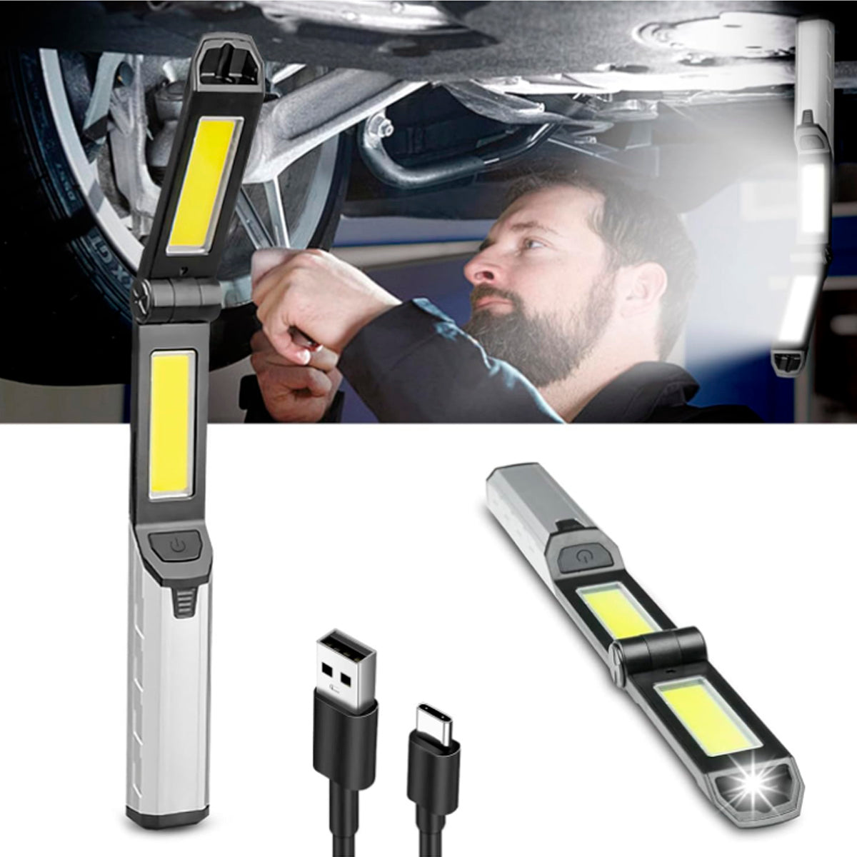 Linterna Led Articulada Recargable-Linternas-Multishop Uruguay