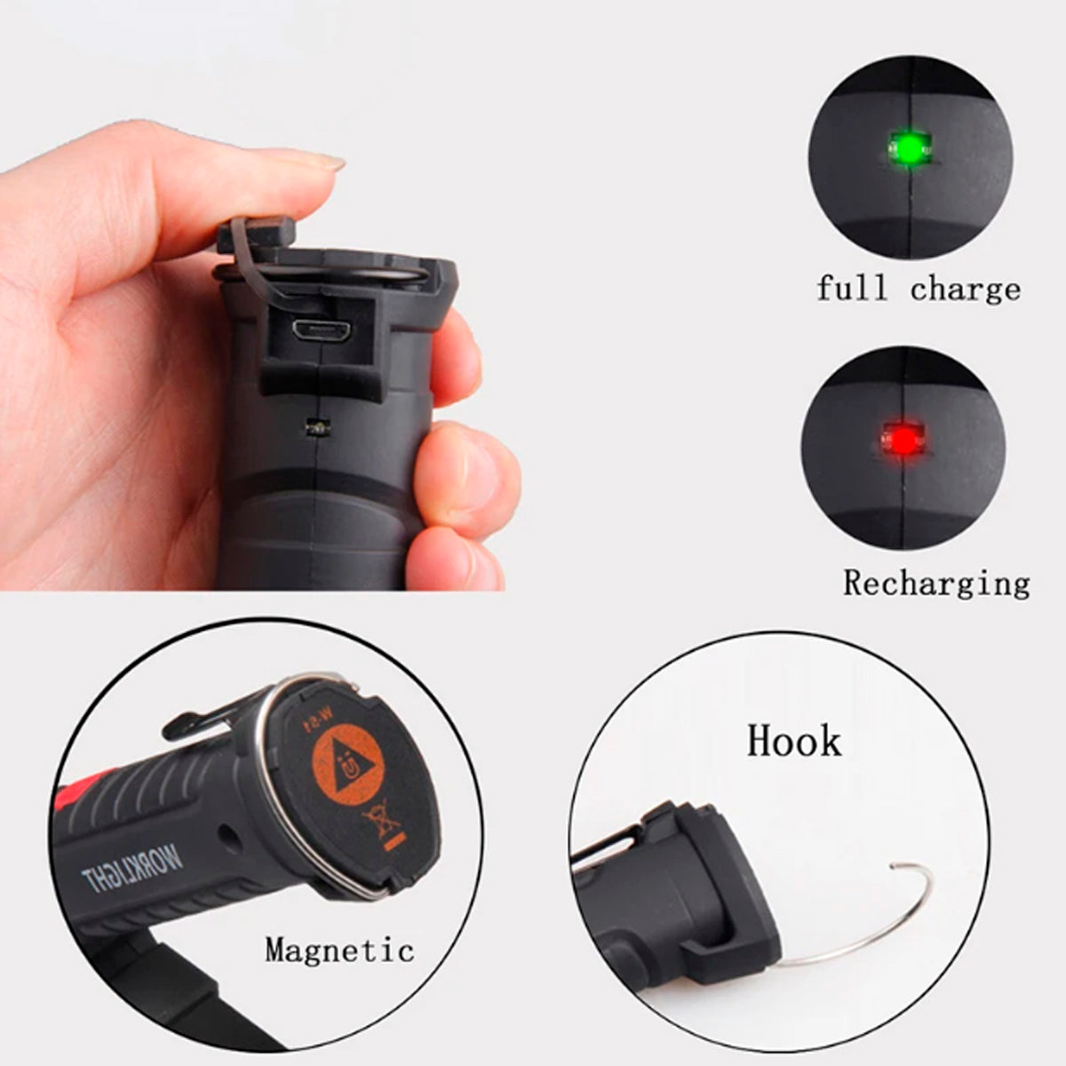 Linterna Led Articulada Recargable-Linternas-Multishop Uruguay