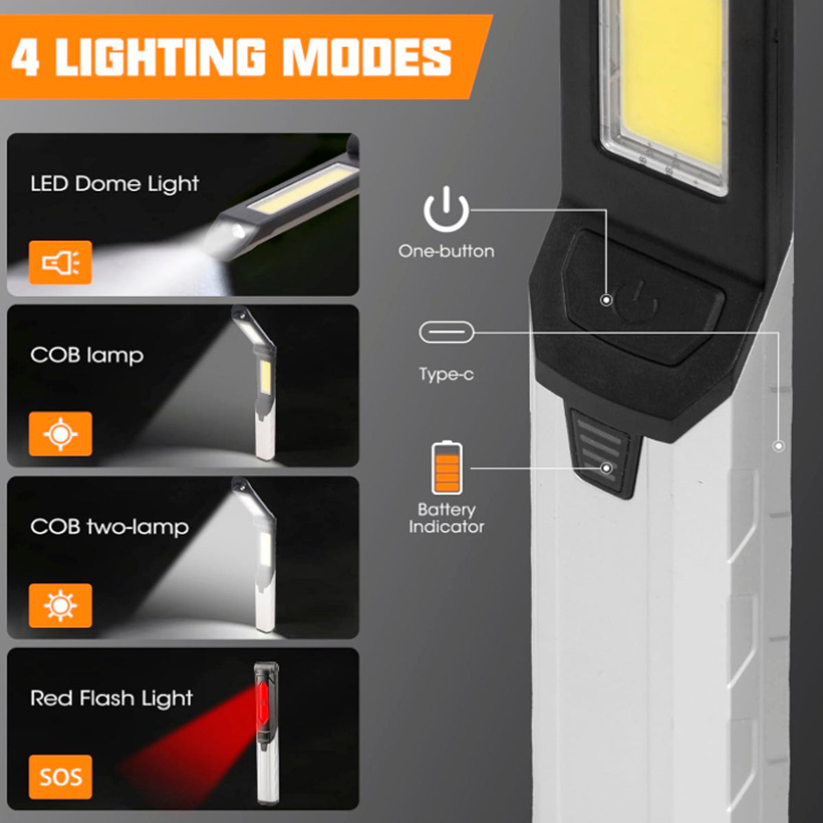 Linterna Led Articulada Recargable-Linternas-Multishop Uruguay