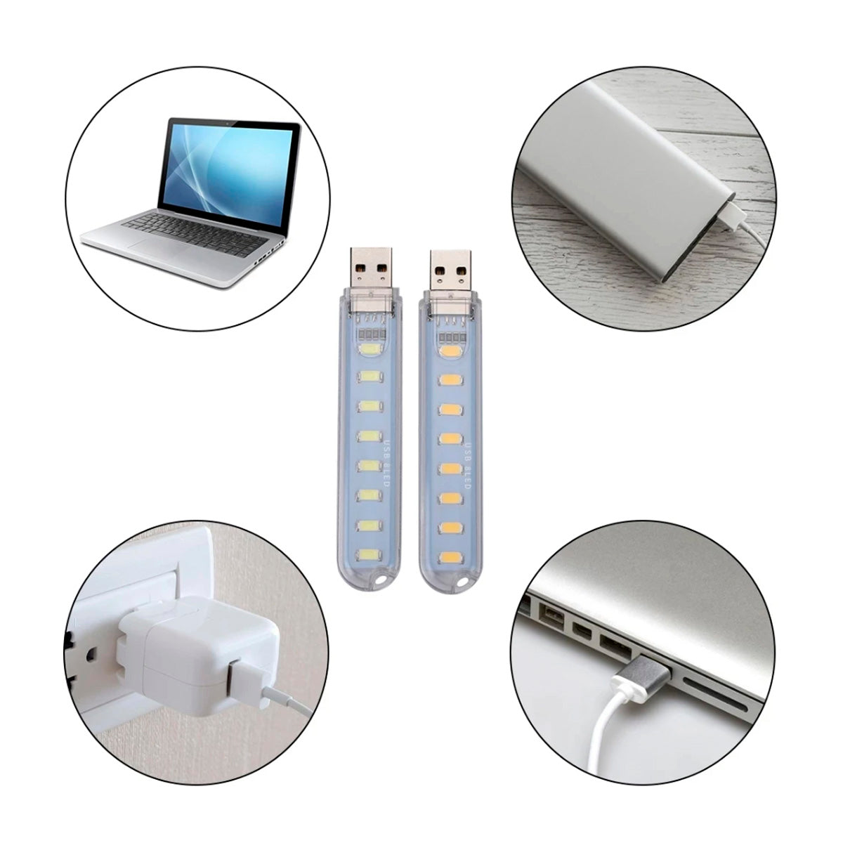 Linterna Led Luz USB Notebook/Mate-Linternas-Multishop Uruguay