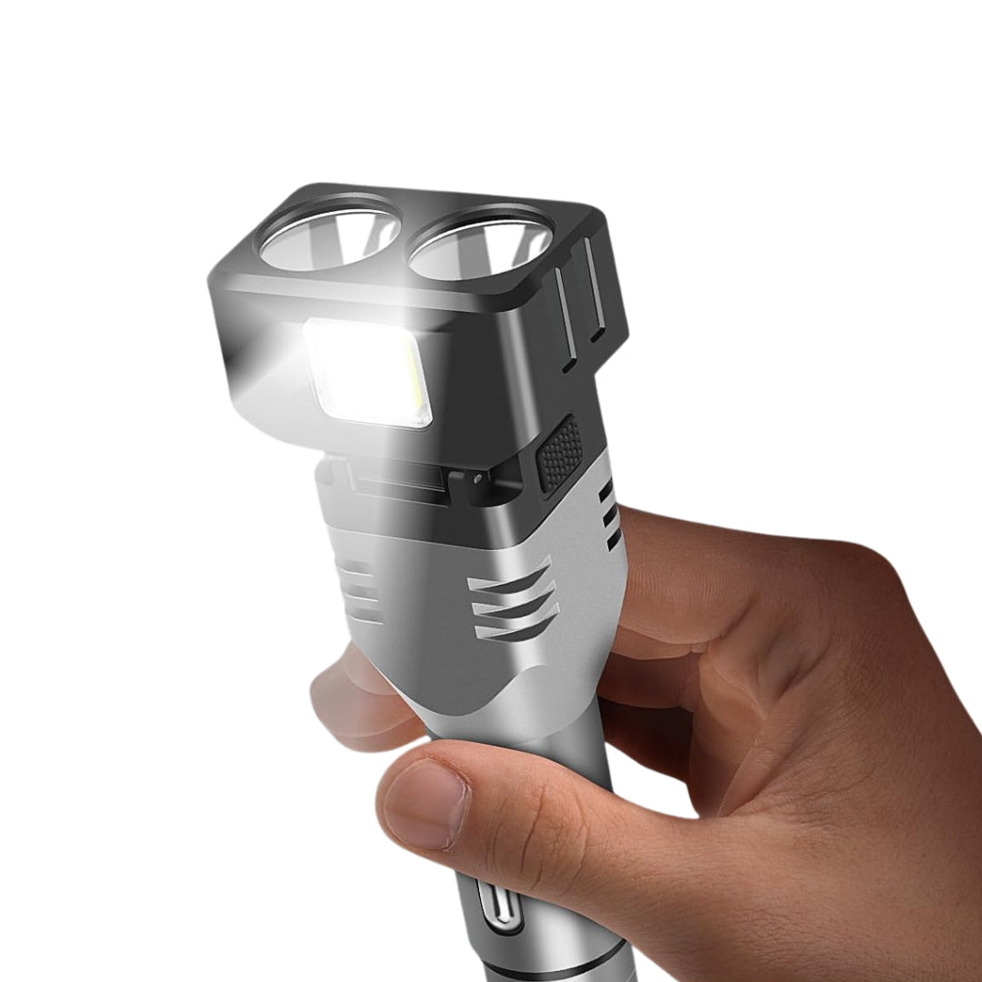 Linterna LED Recargable 12V Auto USB-C Powerbank-Linternas-Multishop Uruguay