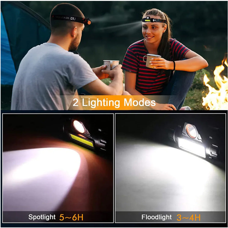 Linterna LED Recargable con Vincha y Manos Libres-Linternas-Multishop Uruguay