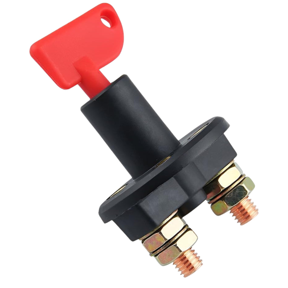 Llave de Corte de Corriente 12V con Llave ON-OFF Metálica-Enchufes-Multishop Uruguay