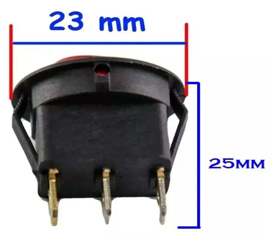 Llave Tecla Redondo On Off x4 Un-Llaves Tablero-Multishop Uruguay