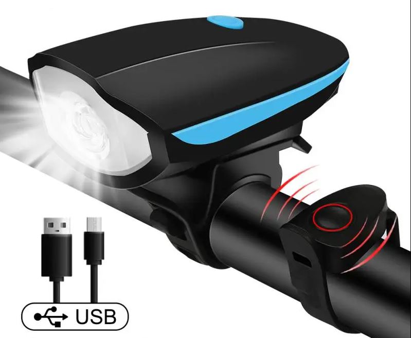 Luz Bicicleta recargable con bocina-Bicicletas-Multishop Uruguay