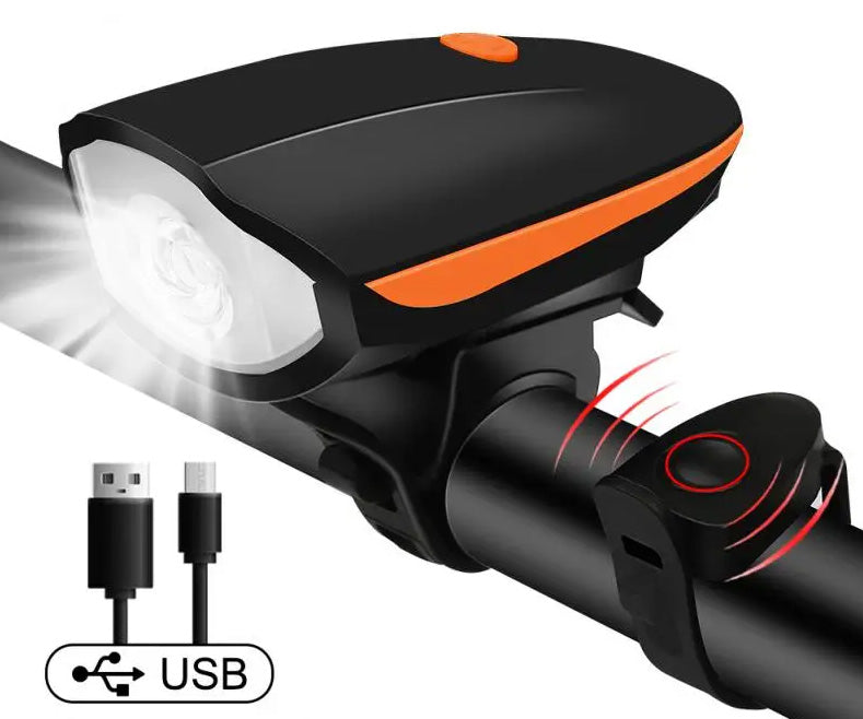 Luz Bicicleta recargable con bocina-Bicicletas-Multishop Uruguay