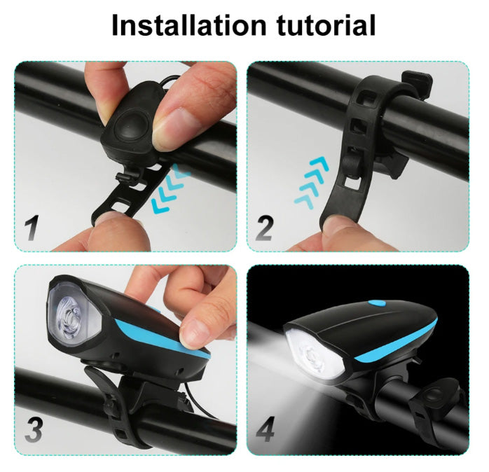 Luz Bicicleta recargable con bocina-Bicicletas-Multishop Uruguay
