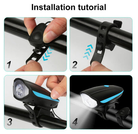 Luz Bicicleta recargable con bocina-Bicicletas-Multishop Uruguay