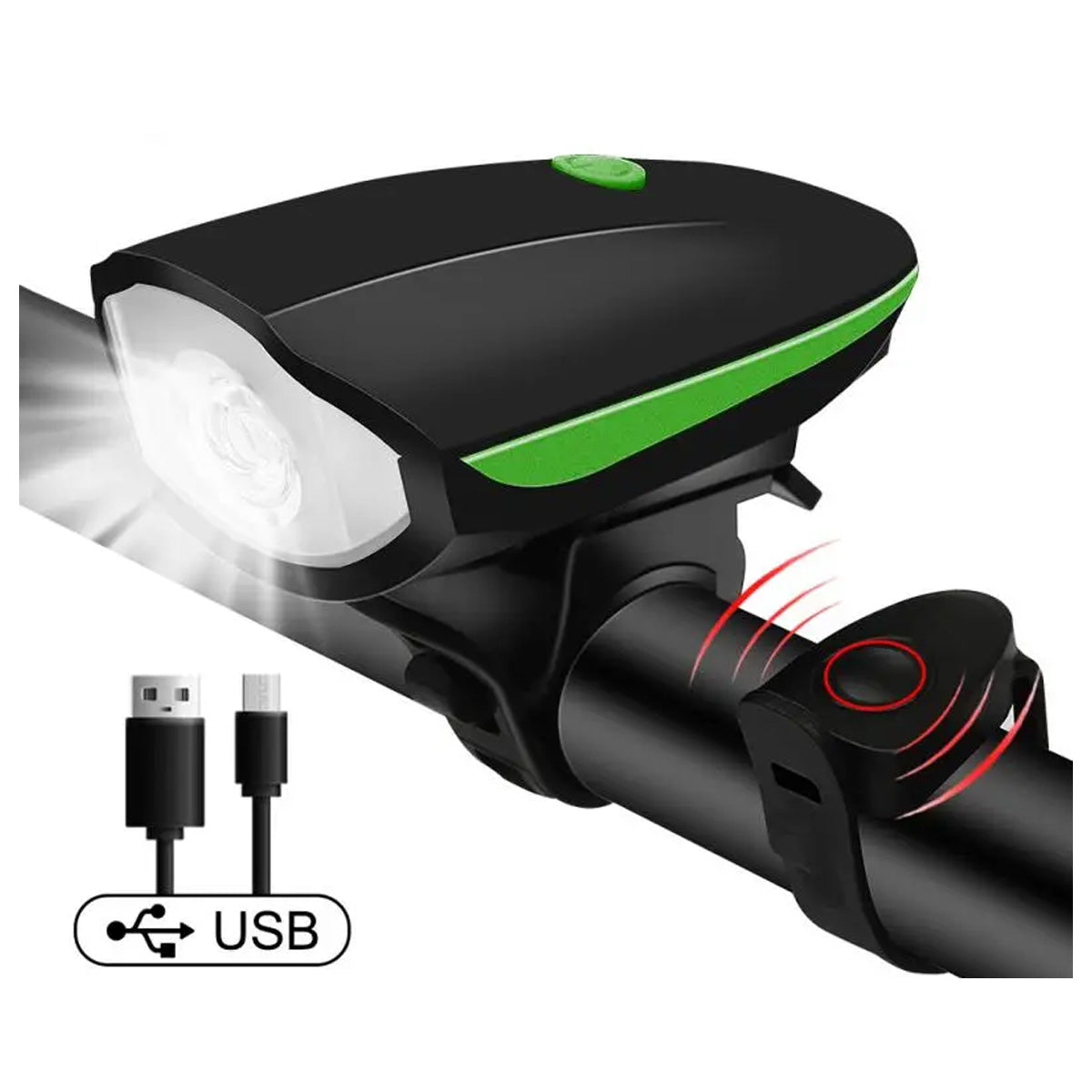 Luz Bicicleta recargable con bocina-Bicicletas-Multishop Uruguay