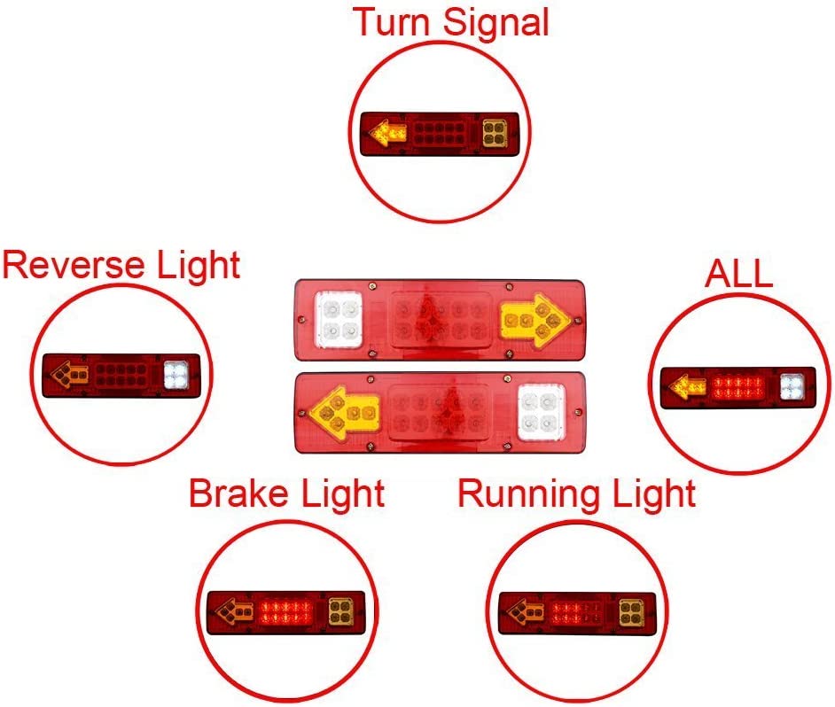 Luz Faro Trasero Zorra Remolque 12V x2 Un-Faros Traseros-Multishop Uruguay
