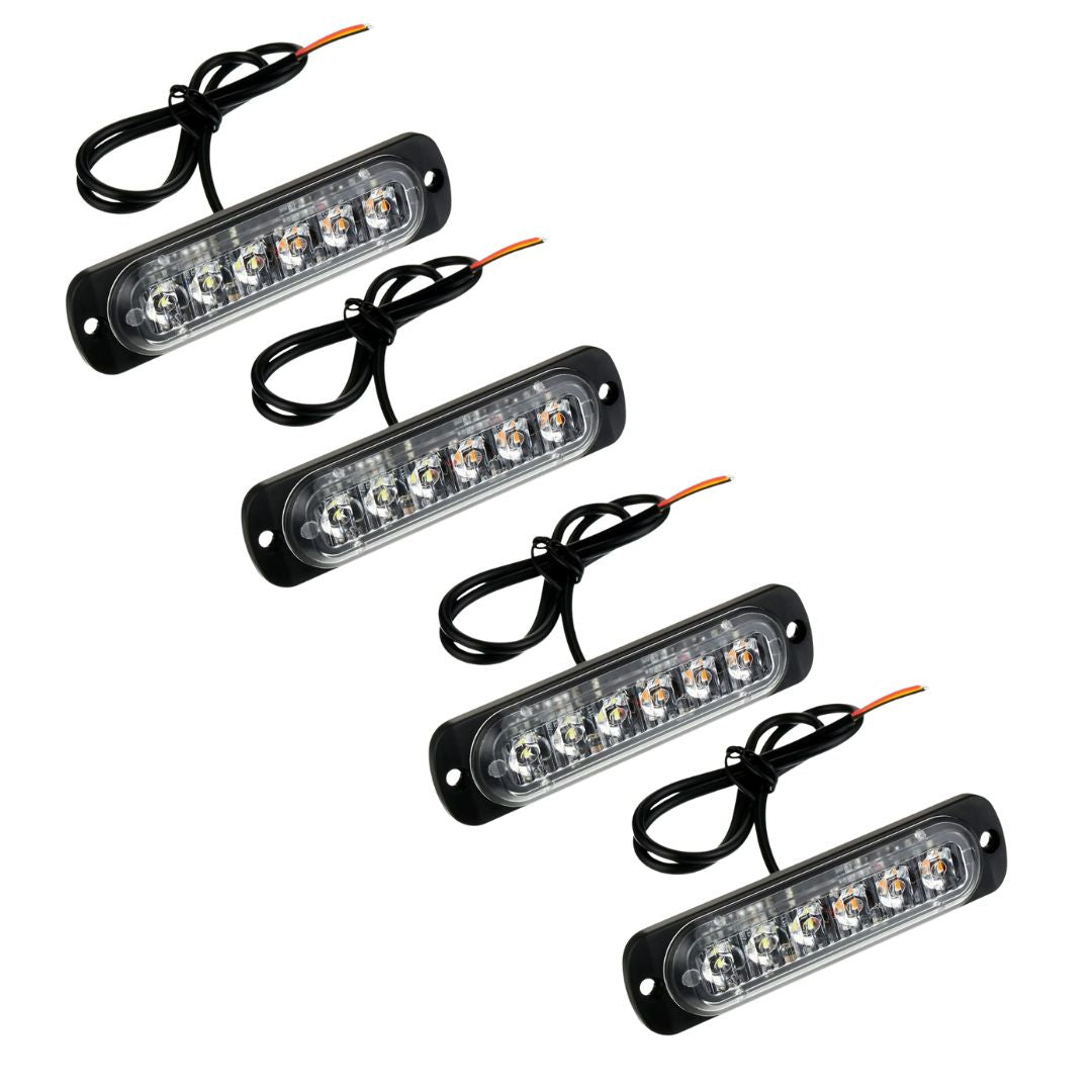 Luz Led Baliza Estroboscópica 12V 18 Modos Seguridad x4 Un-Faro Caminero-Multishop Uruguay