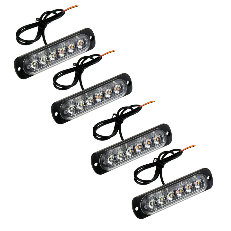 Luz Led Baliza Estroboscópica 12V 18 Modos Seguridad x4 Un-Faro Caminero-Multishop Uruguay