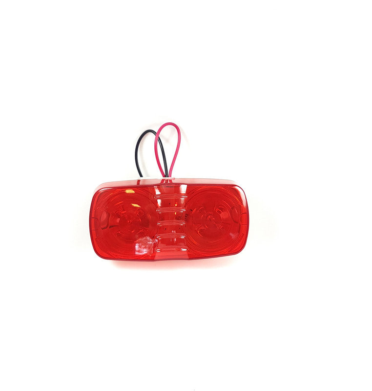 Luz Led Faro Lateral Rectangular Rojo 24V x2 Un-Faros Laterales-Multishop Uruguay