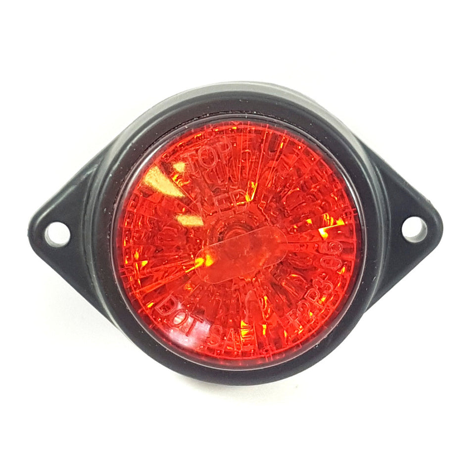 Luz Led Faro Lateral Redondo Rojo 24V x2 Un-Faros Laterales-Multishop Uruguay