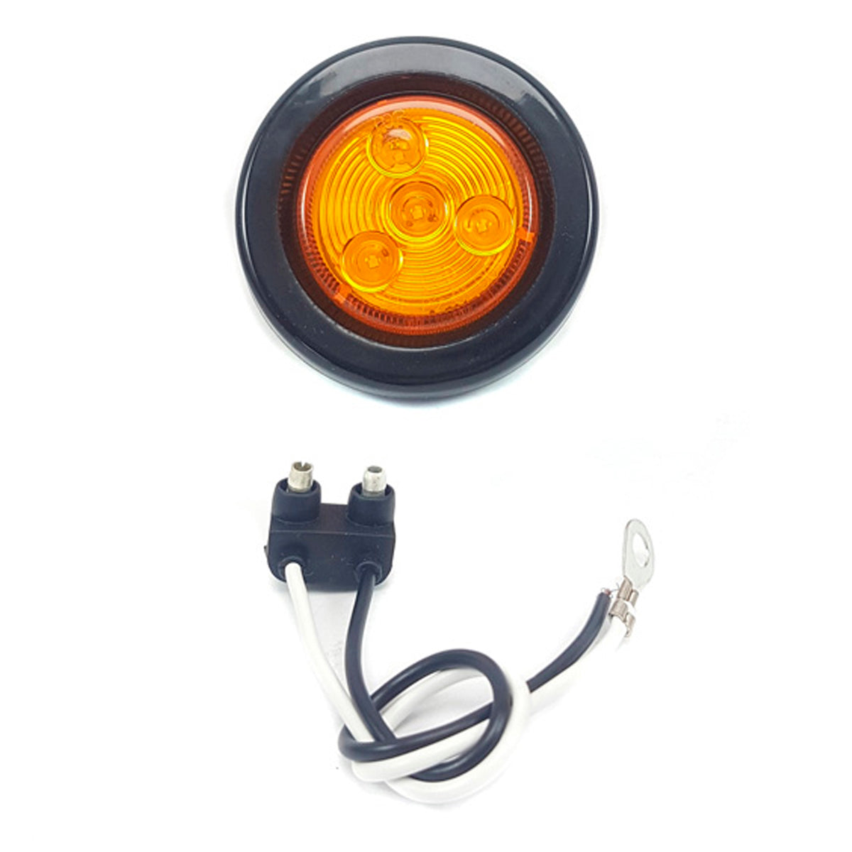 Luz Led Faro Trasero Redondo Ambar 12V-Faros Laterales-Multishop Uruguay