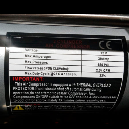 Mini Compresor 12V 30A Doble Pistón Reforzado-Infladores-Multishop Uruguay