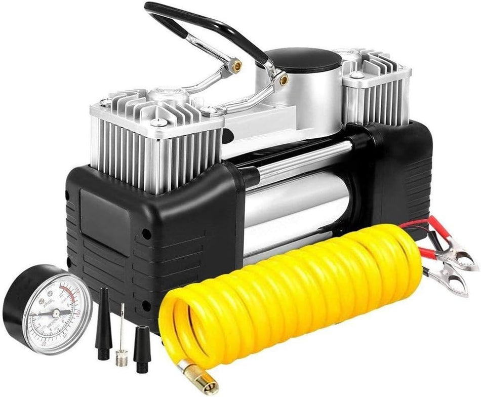 Mini Compresor 12V 30A Doble Pistón Reforzado-Infladores-Multishop Uruguay