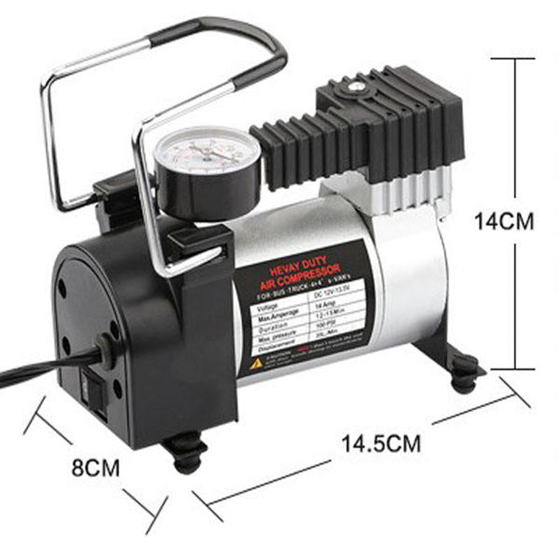 Mini Compresor de Aire 12V 10A Reforzado – Portátil y Potente-Infladores-Multishop Uruguay