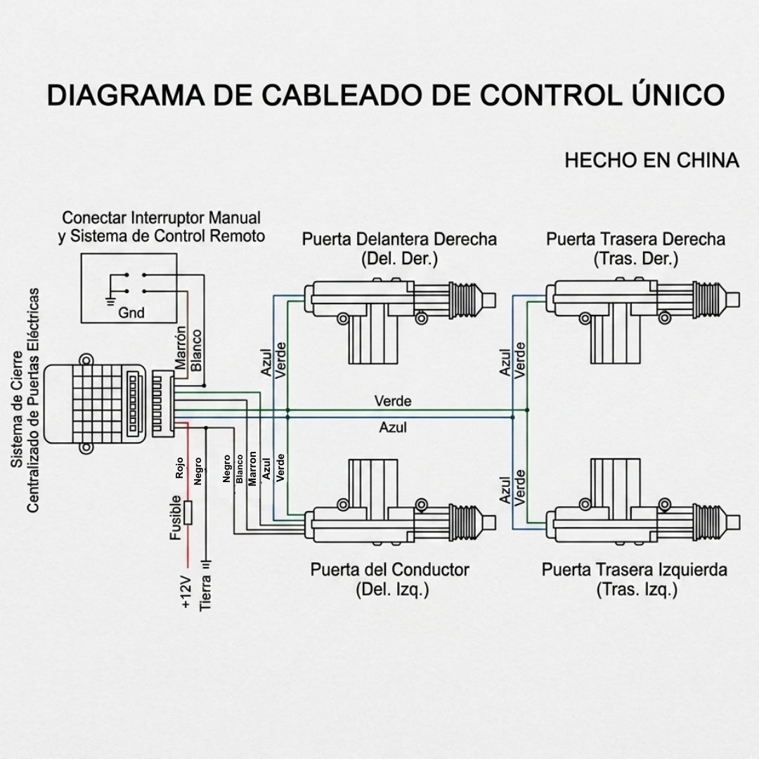 Alarma Auto + Cierre Central 4 Puertas con Control-Combos Seguridad-Multishop Uruguay